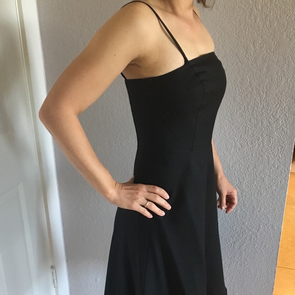 Black, tea length dress